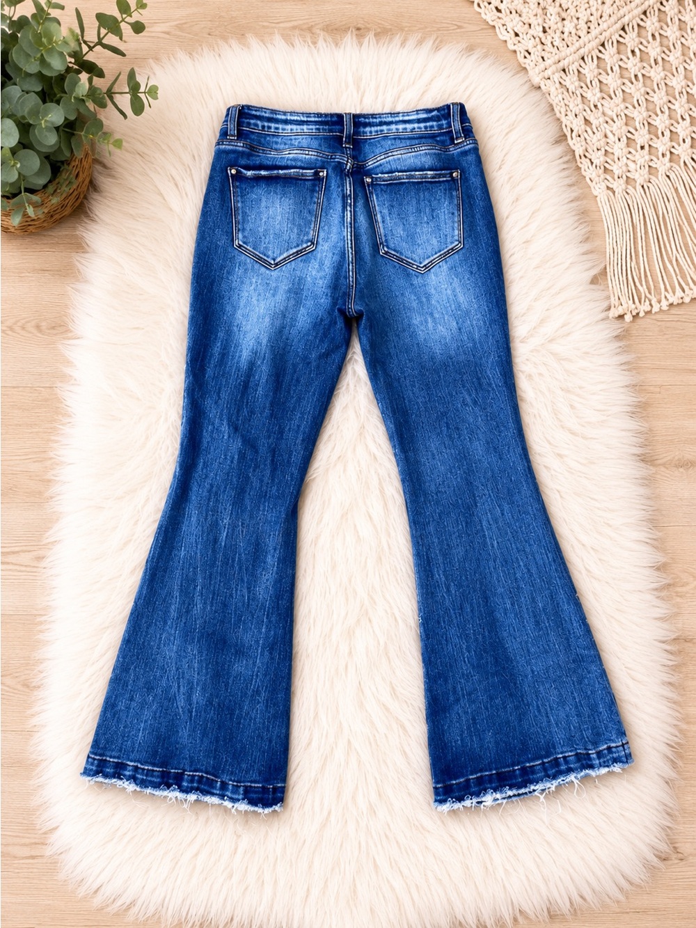 Petra 153 Blue Distressed Flare Jeans - Women - Picture 2 of 3